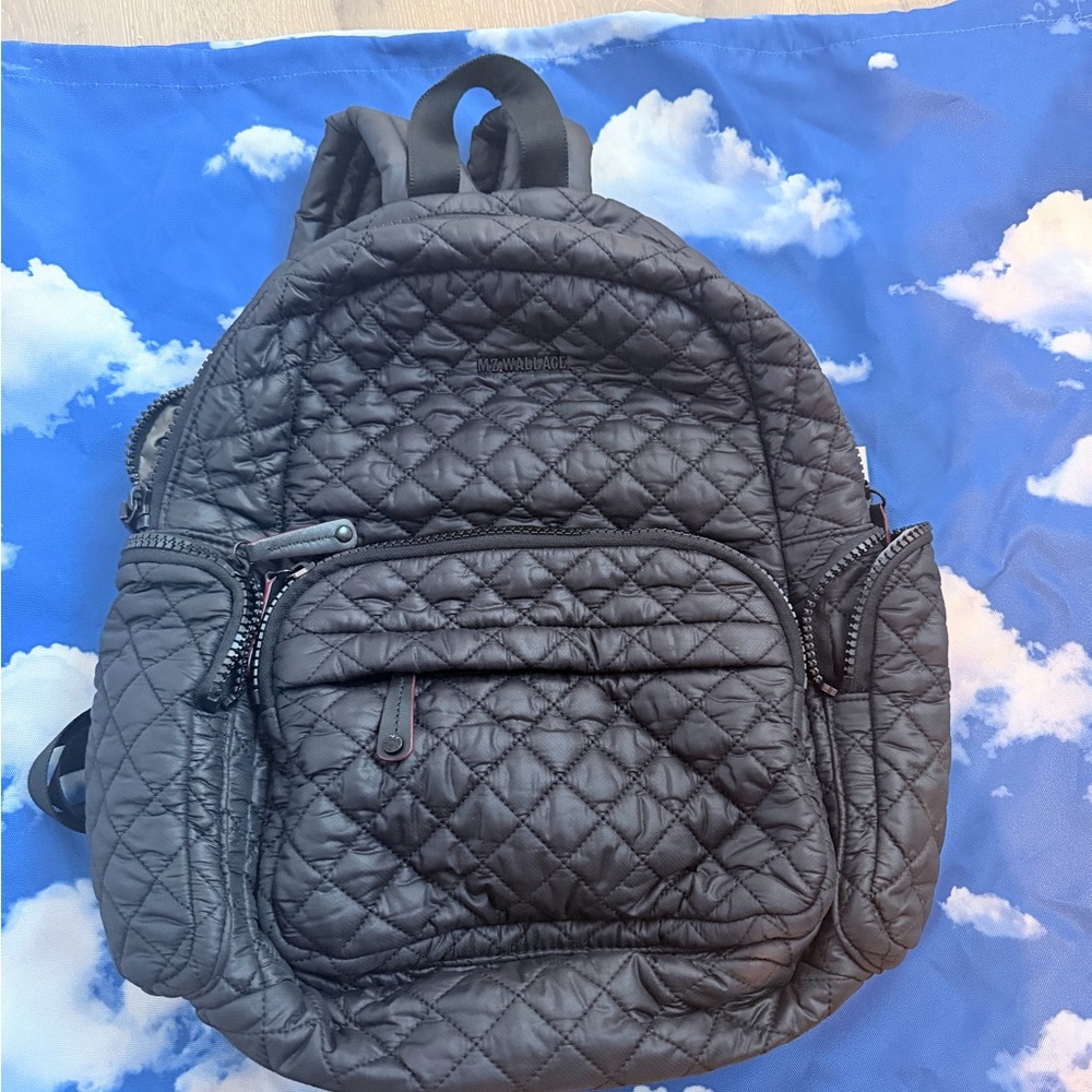 Quilted Black Backpack - MZ Wallace Travel Backpack